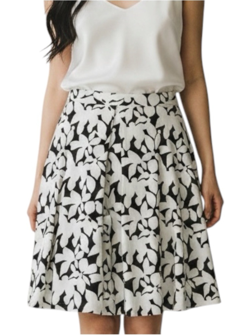 Cynthia Rowley Black White Full Skirt NWOT Size M CottageCore